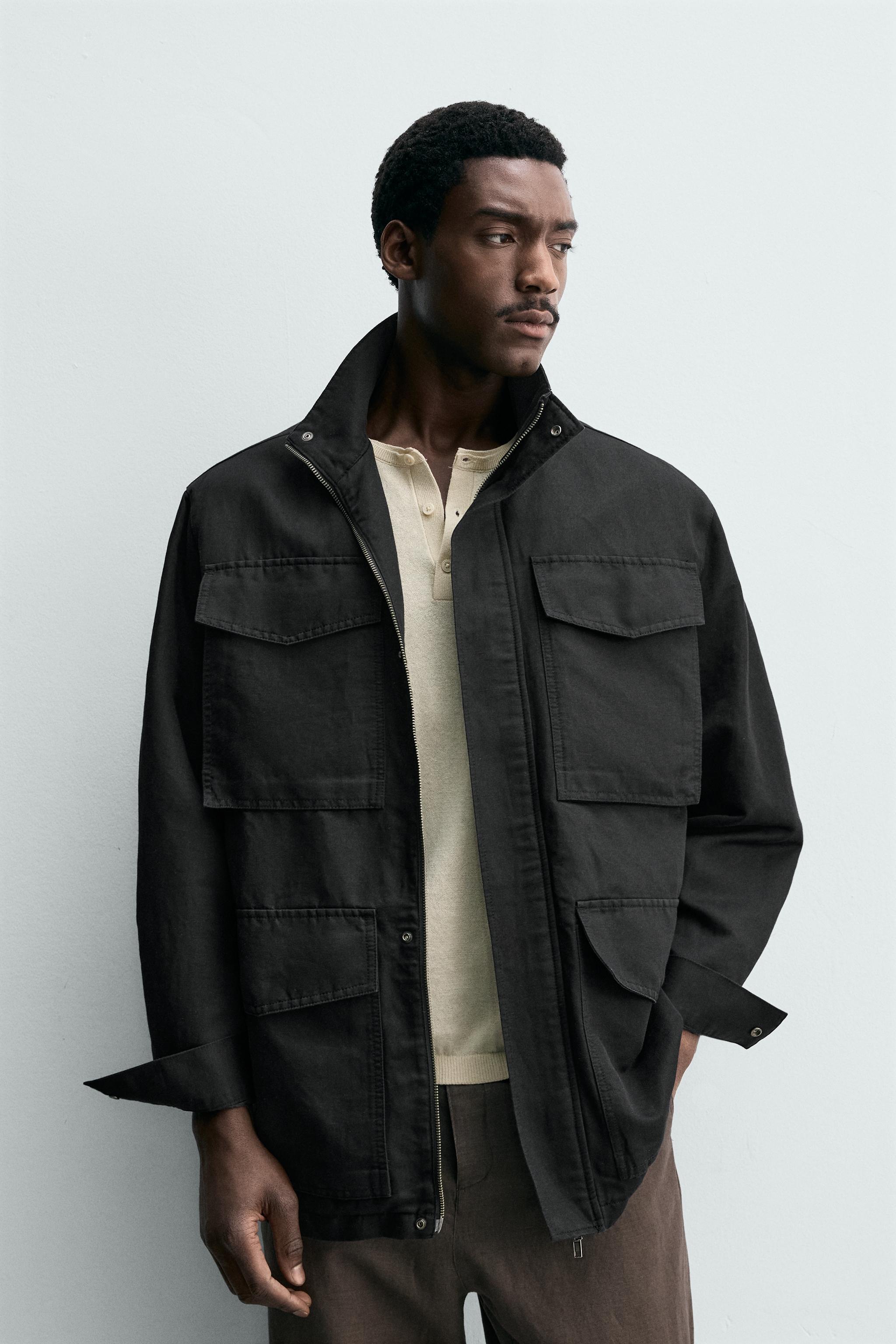 WASHED UTILITY POCKET OVERSHIRT